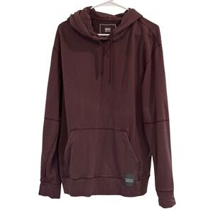 Saxx 3Six Five Mens Burgundy Maroon Cotton Pullover Hoodie Sweatshirt Medium